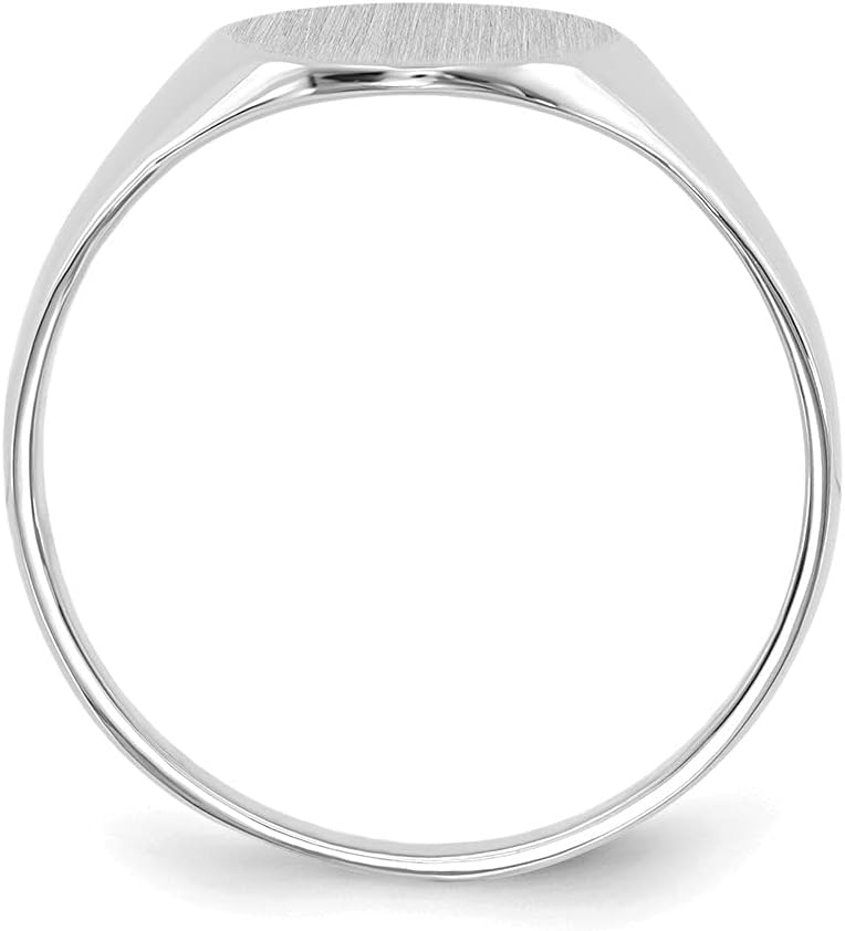 Diamond2Deal 14k White Gold Polished Signet Ring