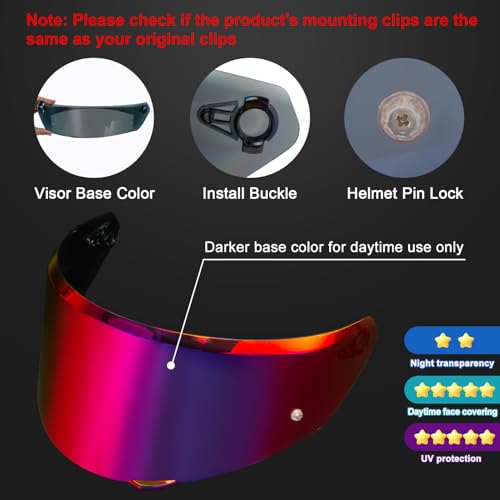 Image of PSLER Helmet Visor for K3 DOT(E2206),Only for S /M /L Size,Deep Purplish Red
