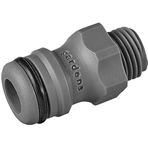 Gardena Anschlusstück: Steckkupplung zum Anschluss von Bewässerungsgeräten an das Original Gardena System, für 13,2 mm (G1/4) Gewinde, grau (2920-26)