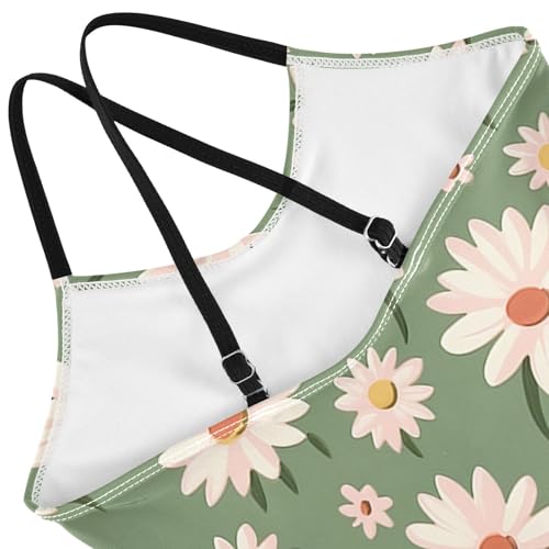 Flowers Floral Pink Girls One Piece Swimsuit Beach Swimwear 208489694