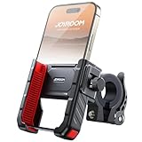 【革新設計・超強振動吸収！】自転車 スマホホルダー 振動吸収 Joyroom スマホスタンド 振動対策 1秒着脱 超強 原付 スマホ ホルダー オートバイ 片手操作 自転車用 携帯ホルダー 360度回転可能 落下防止 バイク スクーターにもぴったり 15-34mm ハンドルバー対応 iPhone 16 シリーズ, iphone&Androidの各ブランドの全ての機種対応 (Red)