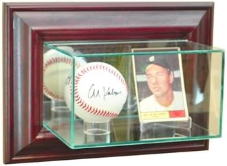 Perfect Cases WMCRDSB-C Wall Mounted Card and Baseball Display Case, Cherry