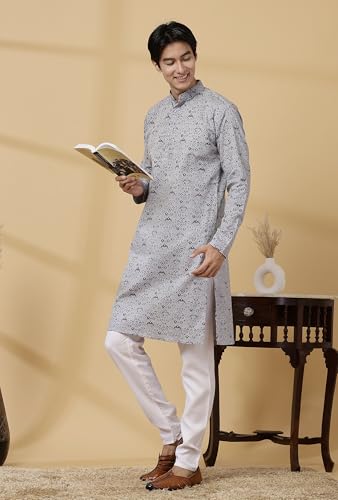 Image of Majestic Man Men's Cotton Regular Fit Casual Kurta