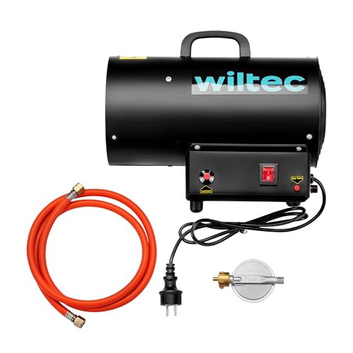 [Versatile] - Dotato di regolatore e tubo flessibile da 1,5 m, il generatore Wiltec è facile da collegare alla bombola del gas ed è adatto per riscaldare garage, officine, magazzini e tende grandi utilizzabile anche per le serre o in situazioni d emergenza