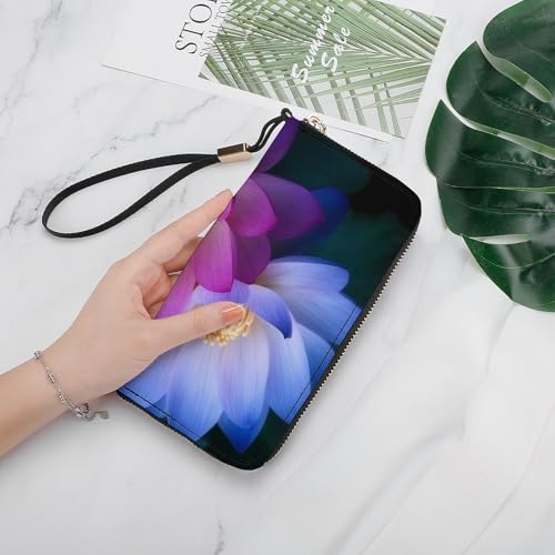 Fashionable Large-capacity Lotus Flower1 Printed Leather Wallet Vertical, Internal Multi-compartment Design - Meet Your Diverse Travel Needs4