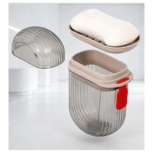 Travel Soap Case, Leakproof Portable Soap Container with Lid and Drainage Tray, Bar Soap Holder for Shower, Gym, Camping, Vacation, Outdoor, Transparent Black