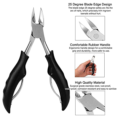 7-teiliges Maniküre Set Edelstahl Nagelknipser-Set Mit Schwarz PU Ledertasche Enthalten Nagelrillenzange Nagelpflücker… – Bild 5