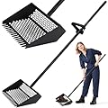 2-in-1 Coop Scoop(24" to 68"), Chicken Poop Scooper with Grip & Rake, Chicken Coop Accessories for Pet Waste Cleaning, Adjustable Stainless Steel Sand Sifting Litter Shovel for Chicken Coop