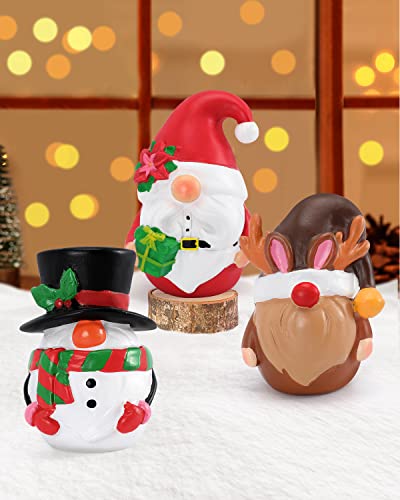 Christmas Gnomes Decorations For Home 3Pcs Mini Resin Gnome Figurines Handmade Scandinavian Tomte Snowman Reindeer For Christmas Mantle Table Decor Tiered Tray Decor Xmas Shelf Sitter Decor Xmas Gift #TOP4