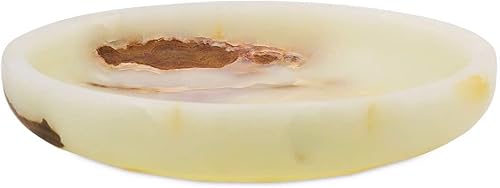 Cuenco decorativo de piedra de ónix blanco, cuenco de mármol blanco, grande, 14 pulgadas