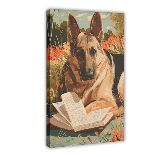 Poster chien de berger toile haut de gamme décoration murale salon