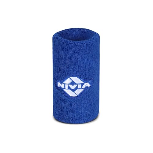 Image of Nivia Sweatband for Men & Women, Wristbands for Tennis, Basketball, Running, Sweat Band for Gym & Athletes (Large, R.Blue)