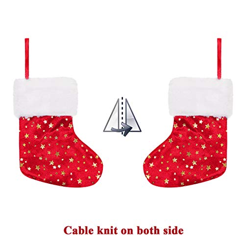 image for LimBridge Christmas Mini Stockings, 24 Pack 8 inches Glitter Star Prin