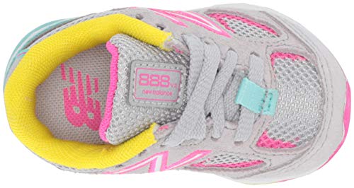 New Balance Kid's 888 V2 Lace-Up Running Shoe, Grey/Rainbow, 1 Little Kid #TOP4
