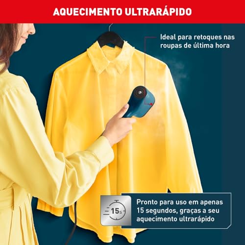 Vaporizador de Roupas Arno Pure Pop Azul, Higieniza e Desodoriza, 1100W, Aquece em 15s, Portátil, HS