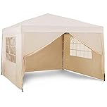 VonHaus Pop Up Gazebo 3 x 3m – Outdoor Garden Marquee Shelter Canopy with Removable Sides, Storage Bag, Leg Weight Bags, Pegs & Cords – Waterproof, Heavy Duty Steel Frame, Easy No Tool Assembly