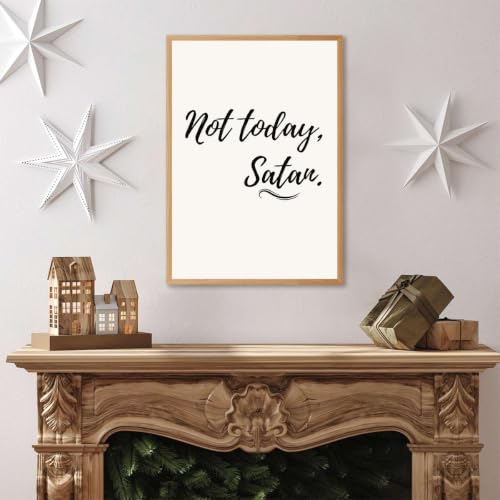 Framed Canvas Wall Art Not Today Quote Minimalist Art Print Poster Motivational Typography Paintings Pictures Wall Decor for Modern Office Bedroom Dorm Aesthetic Inspirational (Framed,16L X24W) - Image 4