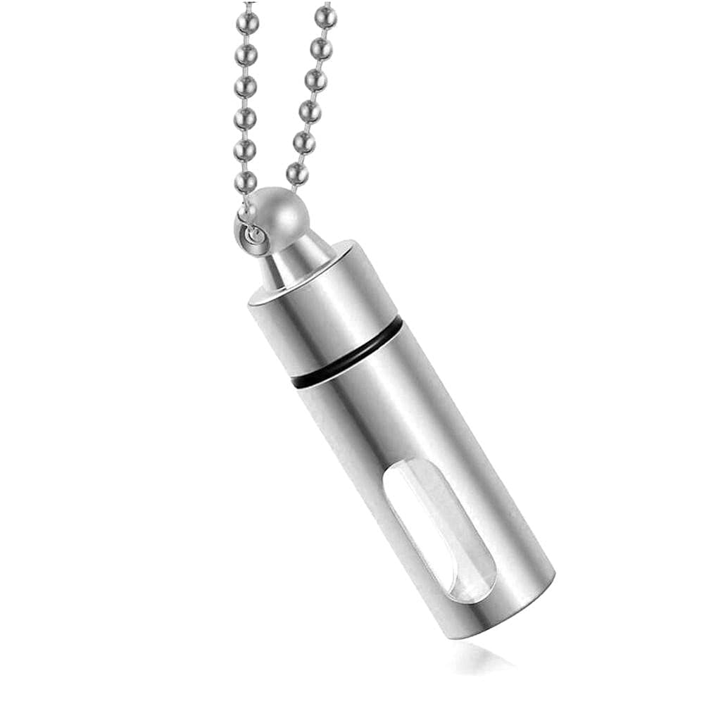 Collier pour cendres tube en verre acier inoxydable 50cm pour conserver les reliques