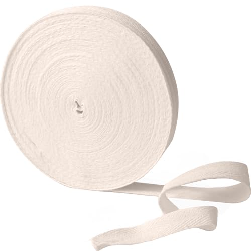 KEPYDRMTF Cotton Twill Tape Ribbon Herringbone Webbing for DIY Craft Sewing Projects(Beige 0.5in*20y)