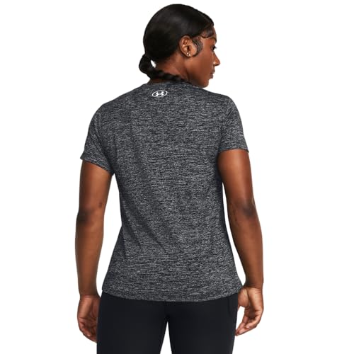 Under Armour Womens Tech Twist Short Sleeve V Neck, (001) Black / / White, Medium by Under Armour - Image 2