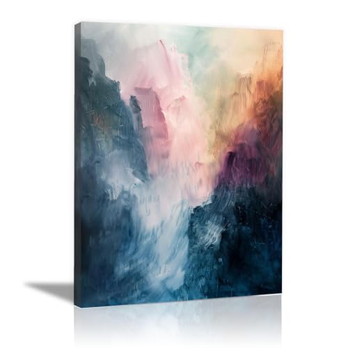Peinture abstraite pour restaurant et salon : grand tableau mural chic 60x80cm