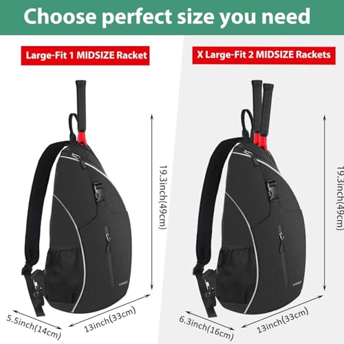 Ytonet Tennis Bag, Tennis Sling Backpack Crossbody Water Resistant for Men Women, Compatible for Pickleball Badminton Rackets by Ytonet - Image 2