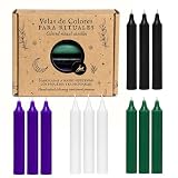 Velas para Rituales Esotéricos | Pack 12 Velas Mágicas Artesanales | Amor,8 cm | Las Velas de Mariano (Protección)