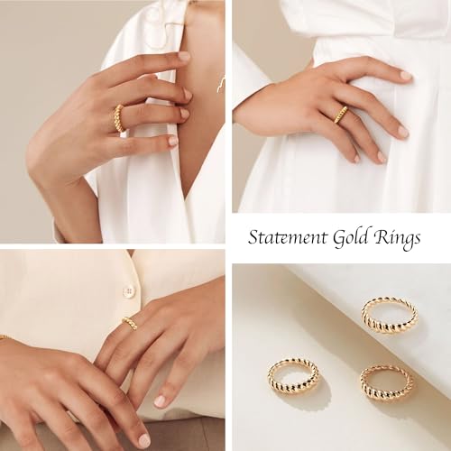 Bague de mariage réglable Poxtex en métal mélangé or et argent