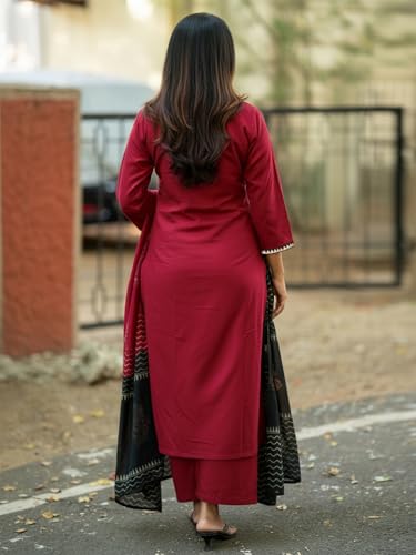 Image of ANNI Designer Women's Rayon Viscose Printed Straight Kurta with Pant & Dupatta