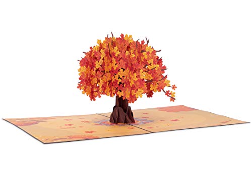 Paper Love 3D Pop Up Card, Autumn Tree, Handmade 3D Popup Greeting Cards For Fall, Thanksgiving, Halloween, Thinking Of You, Thanks You, Winter, Christmas, Birthday, Sympathy, Just Because, All Occasion | 5" X 7" #TOP4