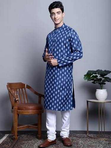 Image of Jompers Men's Cotton Floral printed kurta Pyjama Set.