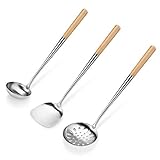 New Star Foodservice 1028737 Commercial-Grade Stainless Steel Specialty Chinese Wok Utensil Set,...