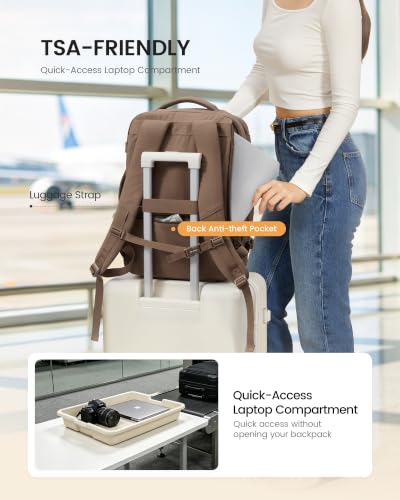 LOVEVOOK 40L Travel Backpack for Women Men, Airline Approved Carry On Luggage, Multi-Pocket TSA Personal Item Bag fits 17 Inch Laptop, Waterproof Weekender Overnight Suitcase Travel Essentials — view 6