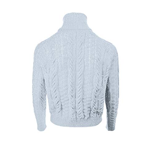 Hemlock Women Winter Knitted Sweater Turtleneck Cropped Sweater Coat High Collar Outerwear Pullovers Gray