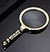 Magnifying Glass 6X + 8X Magnification Magnifier Handheld Magnifier for Science, Reading Book, Inspection. (6X Gold)