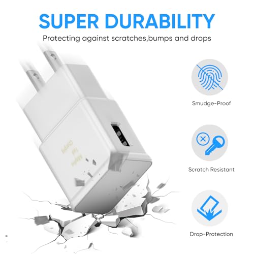 Image of Type C Charger Fast Charging, 2 Pack USB C Android Phone Wall Charger Block & 6.6ft Charge Cable Cord, for Samsung Galaxy S8 / S9 / S10 Plus Active S10e, S20 / S21 Ultra Plus, Note 8 9 10, Pixel 3 4 etc