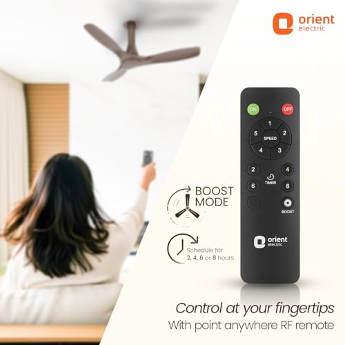 Image of Orient Electric 1200 mm Aerosleek | BLDC energy saving ceiling fan with Remote |BEE 5-star rated | Saves up to 50% on electricity bills | 5 year warranty by Orient | Truffle Brown