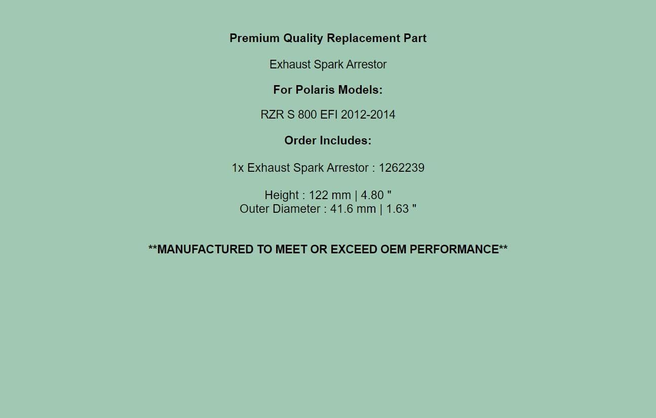 Generic Replacement Exhoust Spark Arrestor For Polaris RZR S 800 EFI 2012-2014 1262239