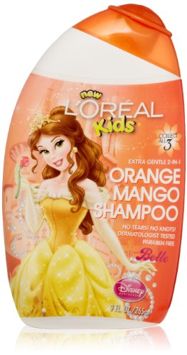 L'Oreal Paris Kids Disney Princess Extra Gentle 2-in-1 Shampoo, Orange Mango, 9 Fluid Ounce