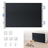 Türgitter Hunde Treppengitter Hund,50 * 125cm Hundegitter Wohnung,Treppenschutzgitter Ausziehbar für Schlafzimmer Balkon Küche,Türschutzgitter Ausziehbar,Kratzfest Titansilberfarbenes Gewebe