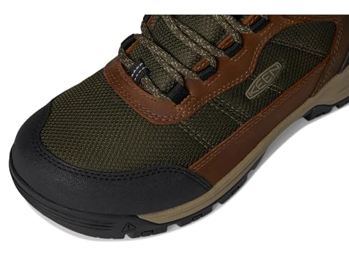 KEEN Utility Men's Skokie Hiker Style Mid Height Soft Toe 90 Degree Waterproof Work Boots, Forest Night/Black, 11.52