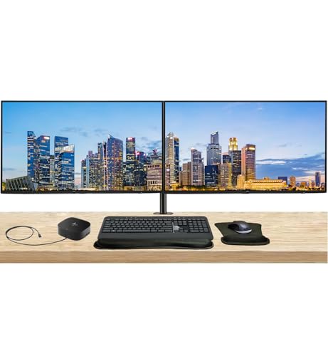 Image of HP Series 3 Pro 27-inch 327ph FHD 1080p LCD Monitor 2-Pack Bundled with Desk Mount Stand, USB-C Multiport G5 Dock, MK540 Wireless Keyboard & Mouse, Gel Mouse & Wrist Pad
