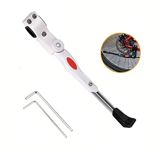 Cosmer Bike Kickstand Bike Stand for Mountain Bike and Road Bike Bicycle Accessories for City Bike Kids Bike Sports Bike Adult Bike Adjustable Bicycle Kickstand (White)