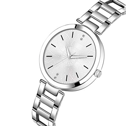 Image of Acnos Silver Plated Mesh Chain Analog Watch for Women - Black /Blue /White /Pink /Brown Dial