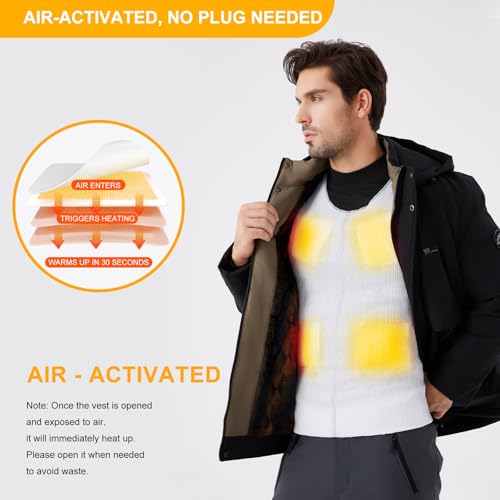 Quolia Heated Compression Vest for Men Women with 9 Heat Pads, Battery-Free Warmer Vests for Hunting, Football, Motorcycle2