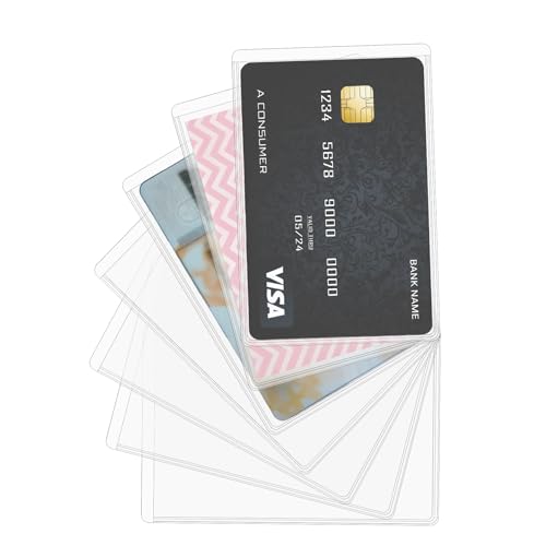 Lusofie 30pcs Waterproof Medicare Card Protector Sleeve, Vertical Social Security Card Protector, Plastic SSN Card Protector, Credit Card Holder (Clear)