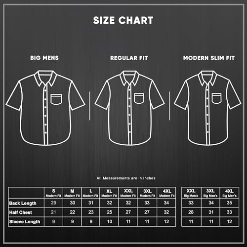 Image of Visive Mens Shirts Multi Packs Short Sleeve Button Down Dress Shirts Solid Color Big and Tall