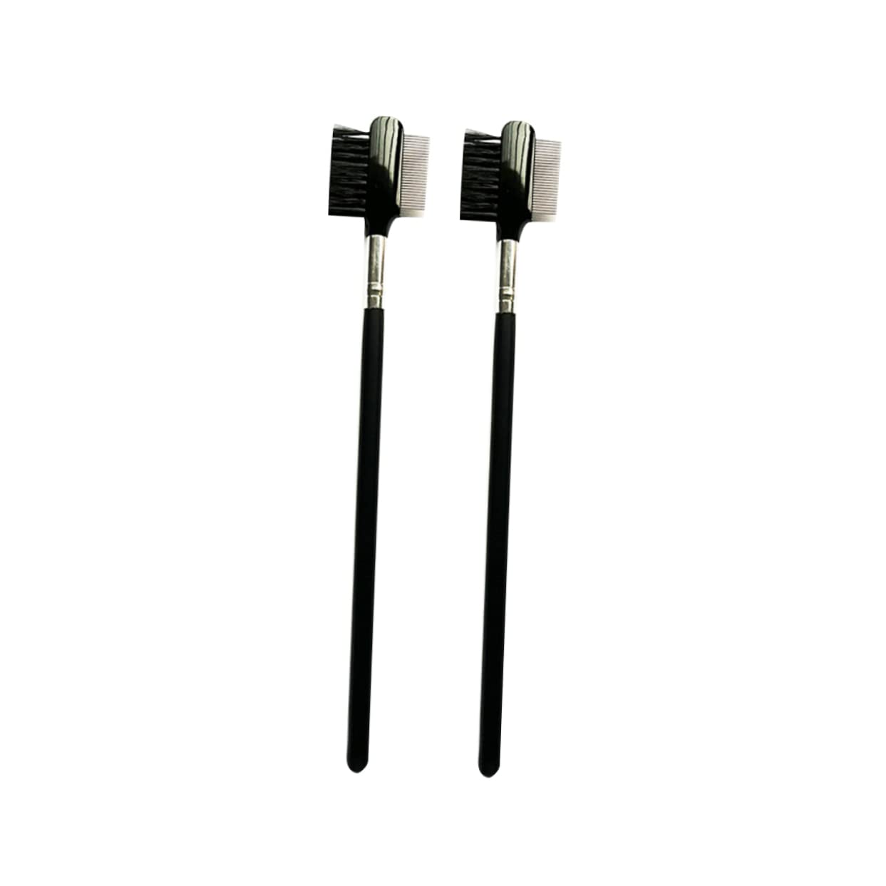 Angoily 2sets Eyebrow Kit Double Sided Brush Stainless Steel Comb for Perfect Brows 2pcs*2