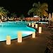 Eldnacele Wasserdichte Flammenlose Kerzen mit Fernbedienung/Timer-Funktion, Batteriebetriebene Große Flackernde LED-Säulenkerzen für Outdoor Garten Laternen Dekoration(Weiß,10cm x 20cm/25cm)