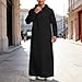 Kaftan for Men Muslim Long Sleeve Hooded Big and Tall Kaftan Casual Lightweight Arabic Hoodie Robe with Pockets